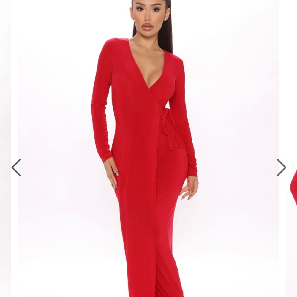 Fashion Nova Red Wrap Dress